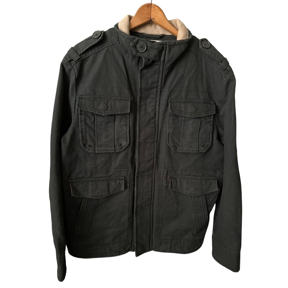 Canvas UTILITY Black Coat Heavyweight Buffalo Plaid Lined JUXTAPOSITION RIG XL